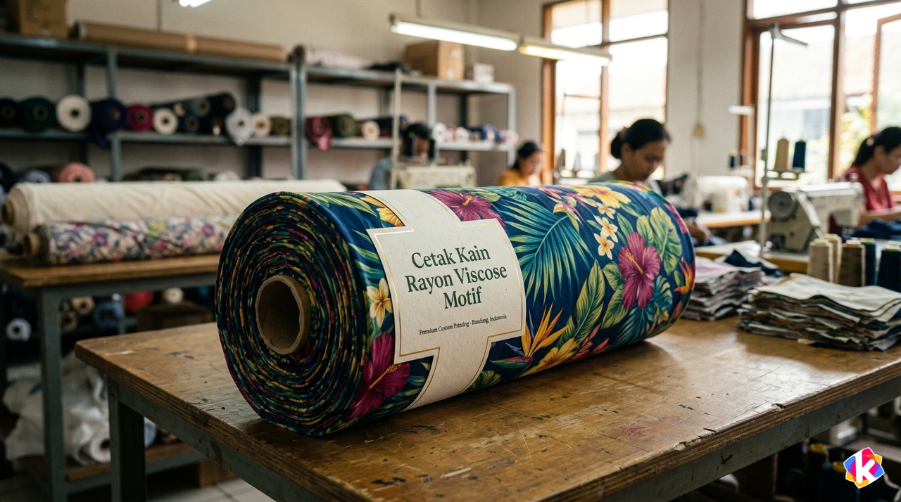 Cetak Kain Rayon Viscose Motif