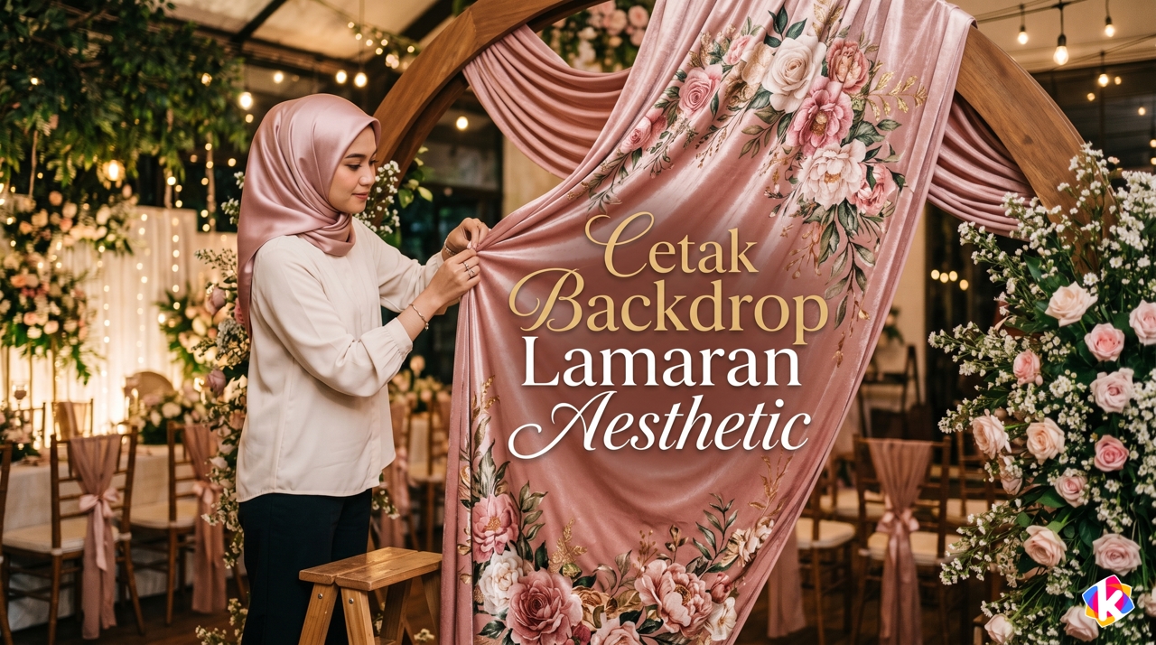 Cetak Backdrop Lamaran Aesthetic