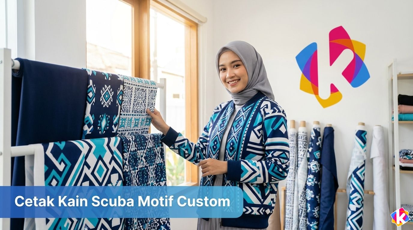 Cetak Kain Scuba Motif Custom Kualitas Pabrik Anti Retak