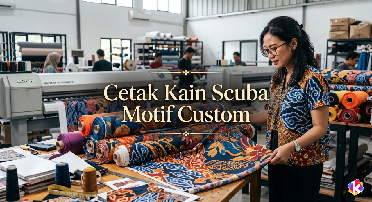 Cetak Kain Scuba Motif Custom