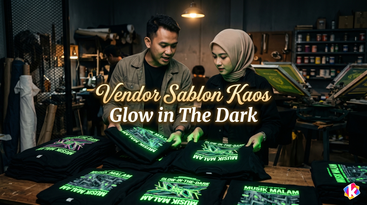 Vendor Sablon Kaos Glow in The Dark